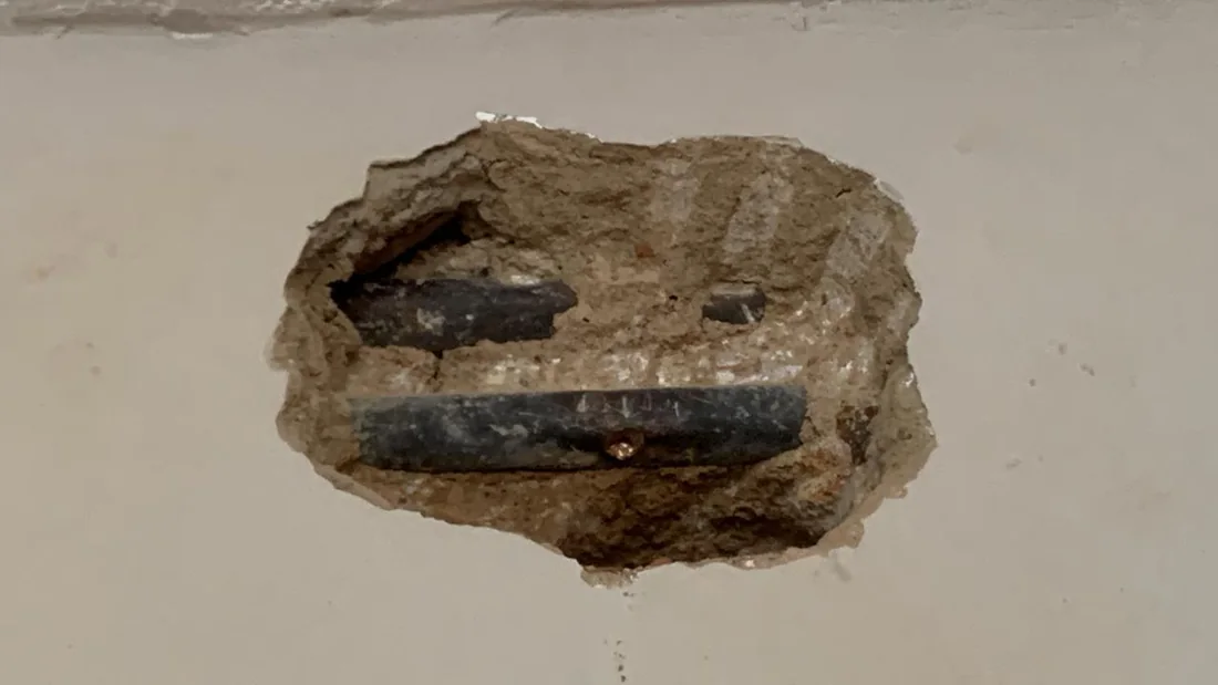 Burst pipe repaired inside a wall after a careful opening for Blairgowrie leak repair work.