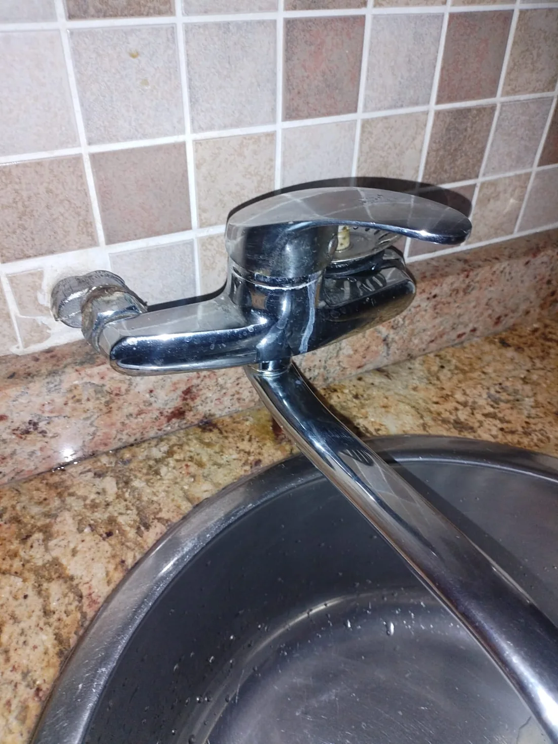 Sink mixer replaced at a kitchen sink for a Blairgowrie plumbing client.