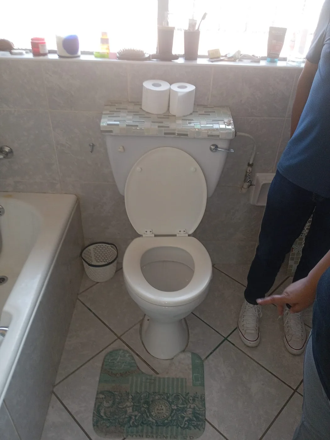 Northcliff toilet repair where a damaged pan connector caused water on the bathroom floor