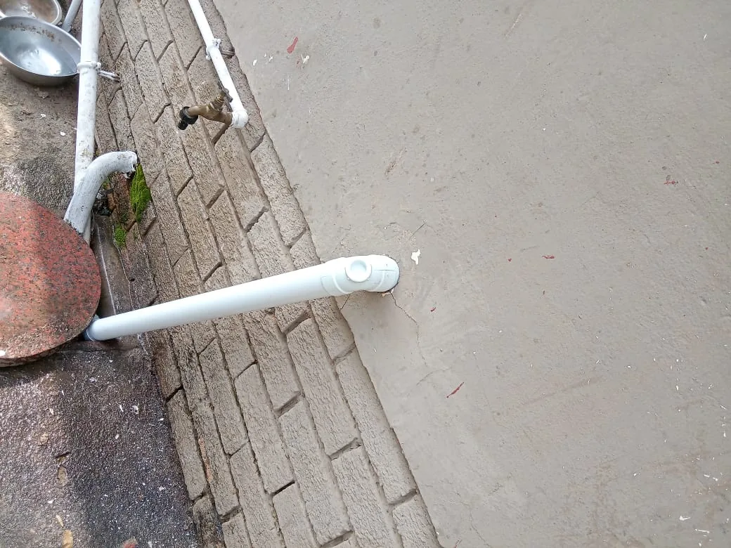 Randpark Ridge exterior waste pipe repaired after a leak developed